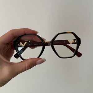 Valentino Burgundy and Tortoise Women's Glasses